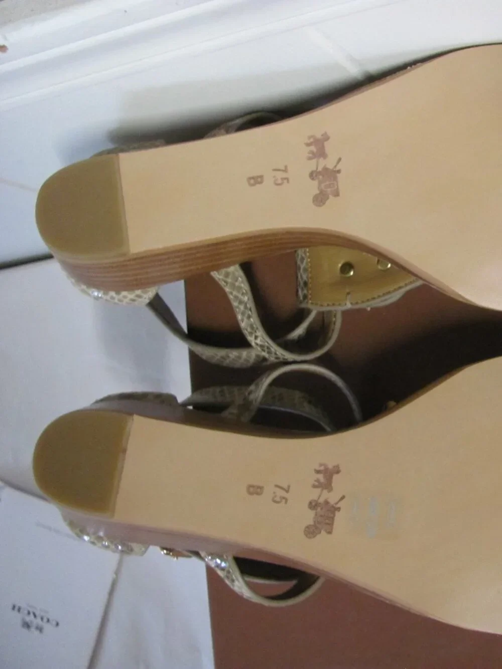 COACH INGRID NAT. PRINT SNAKE SANDALS NIB coach ingrid